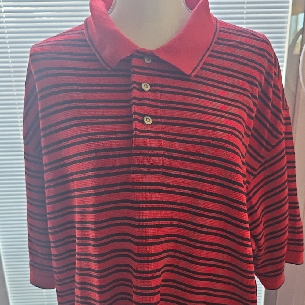 Greg Norman Collection Red and Black Polo Shirt